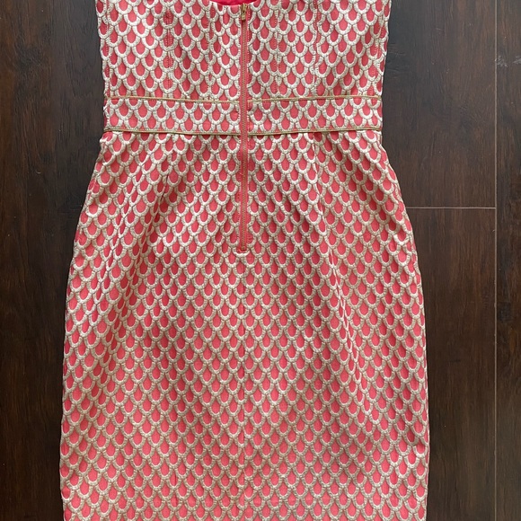 Lilly Pulitzer pink/gold strapless cocktail dress - Picture 3 of 7
